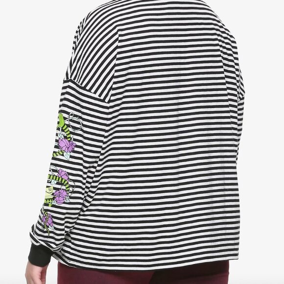 THE Nightmare Before Christmas Stripe Oversized Long-Sleeve Tshirt size 3x - Picture 3 of 3